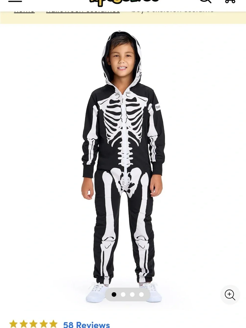 Kids Tipsy Elves Skeleton Hoodie Jumpsuit Costume